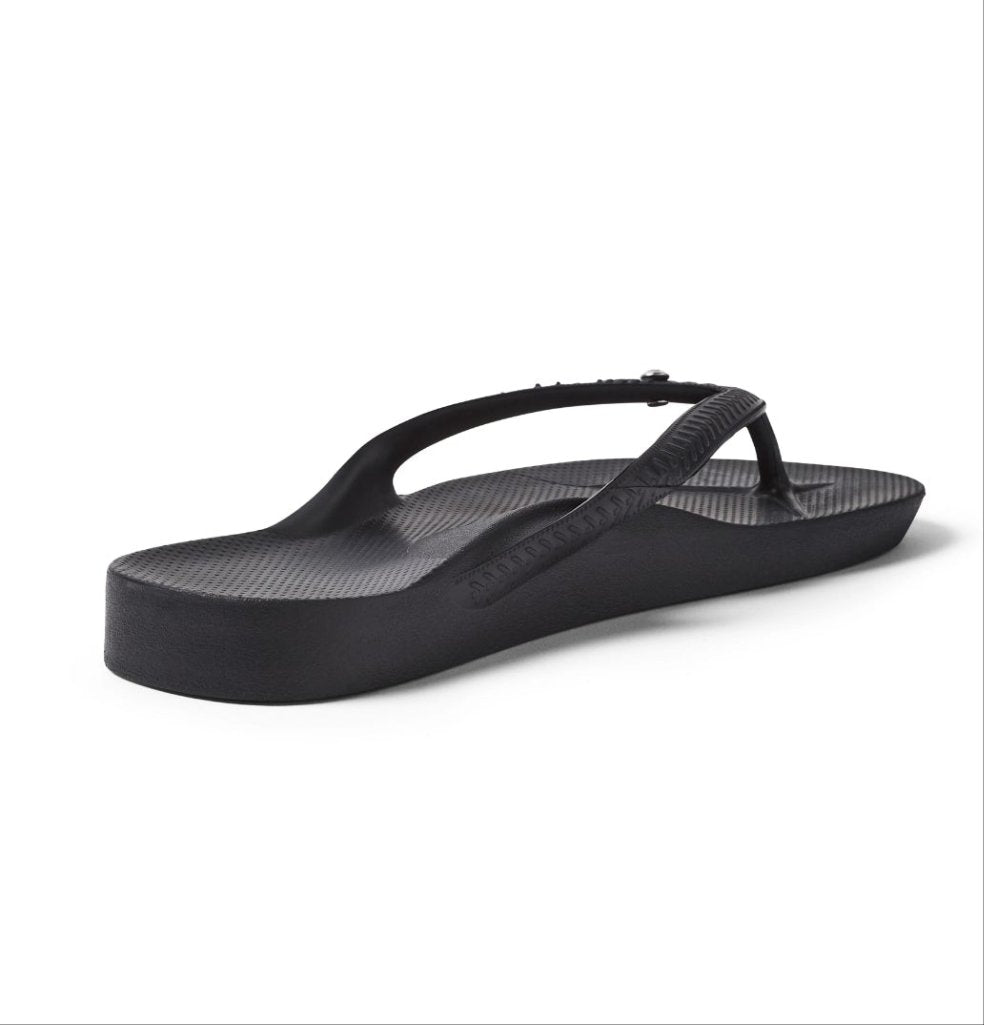 Black with Crystal | Arch Support Thongs