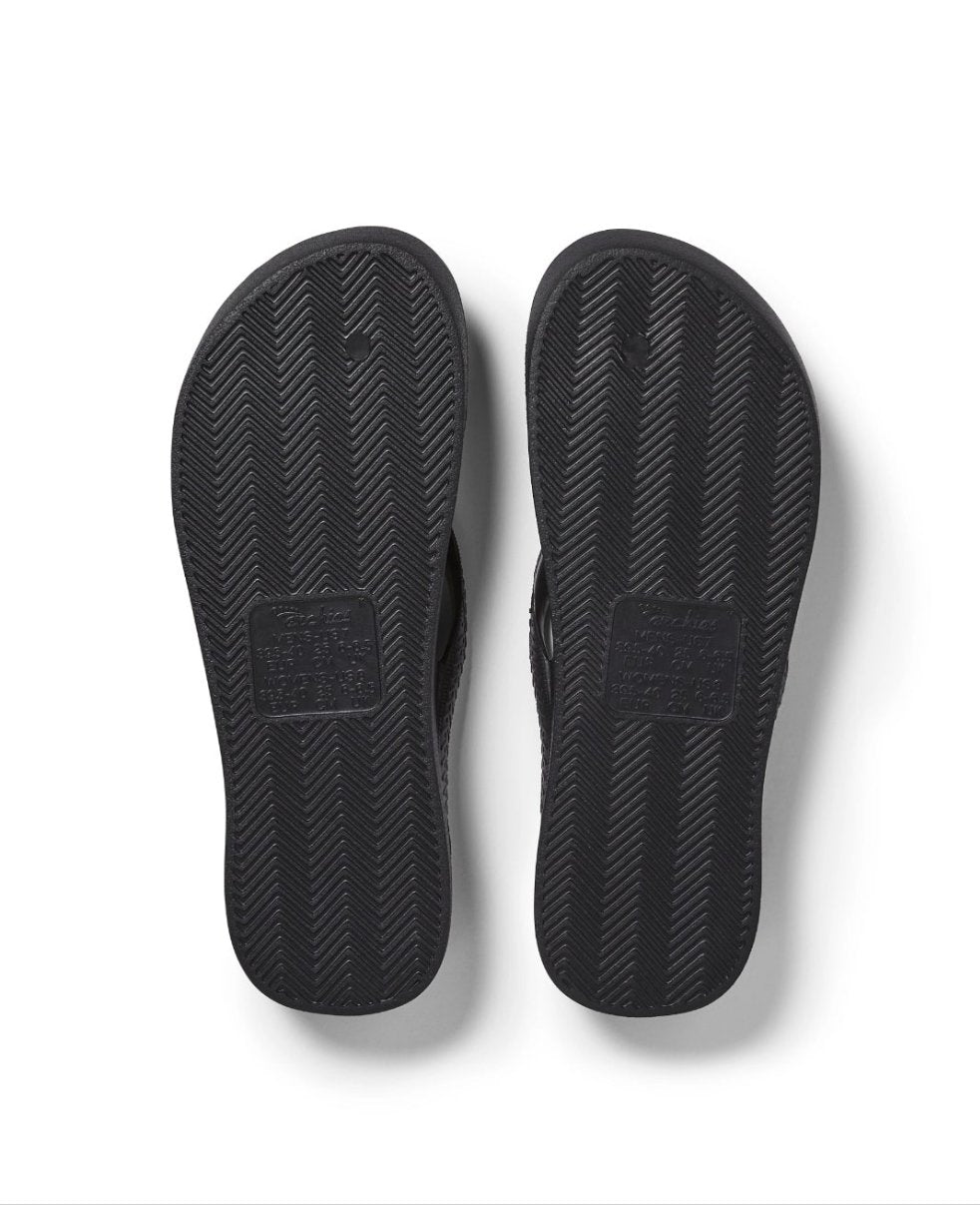 Black with Crystal | Arch Support Thongs